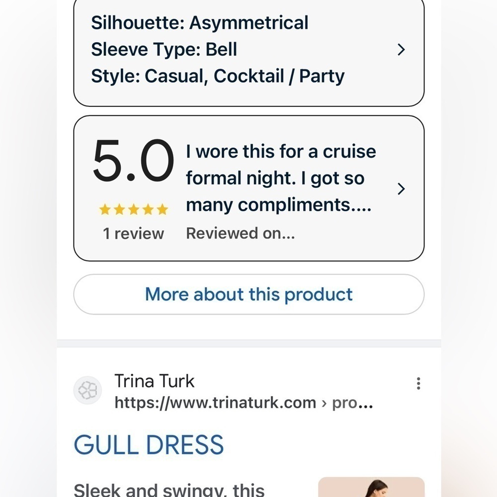 NWT, Trina Turk,Gull Dress,Stunning Asymmetrical Dress Embellished Fringe,Size S - Picture 7 of 13